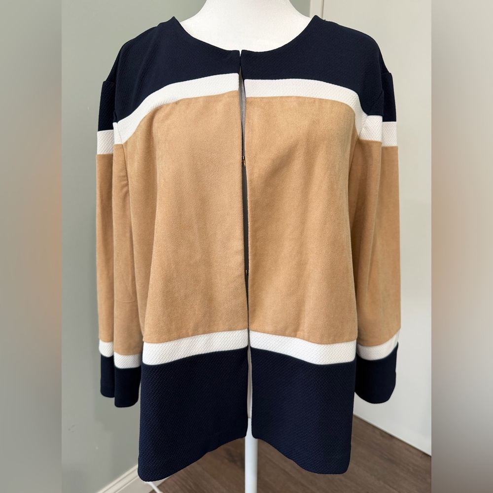 NWT Chico's Travelers Knit Colorblocked Jacket Arabian Camel Size 3 (US XL)